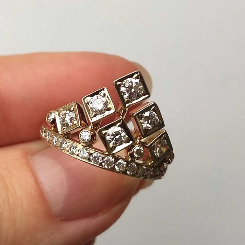 H Stern 18K Gold Diamonds King Ring 